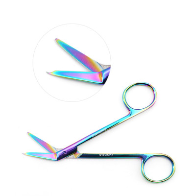 Stitch Scissors Stainless Steel 4 1/2 inch 45 Degree Rainbow Coated