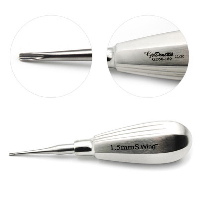 Winged Elevator Tip 1.5mm 5 inch Short Handle Straight