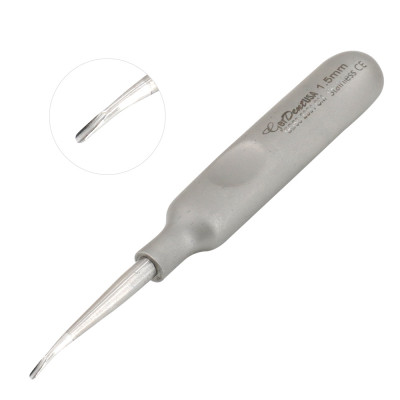 Winged Elevator Curved Tip 1.5mm 4 1/2`` Mini Handle