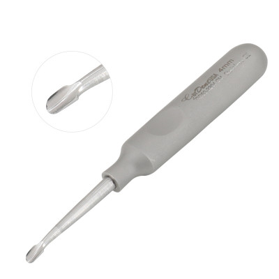 Winged Elevator Curved Tip 4mm 4 1/2`` Mini Handle