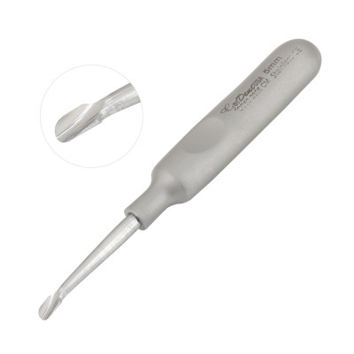 Winged Elevator Curved Tip 5mm 4 1/2`` Mini Handle