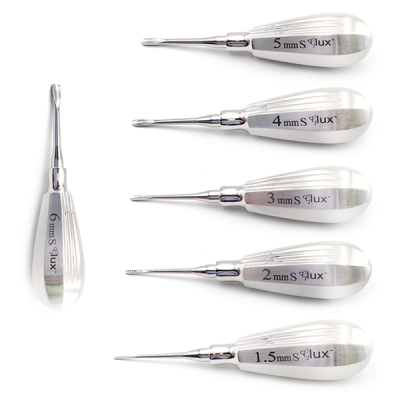 Luxating Elevator Set of 6 Having Subby Handle With Serrated Tip
